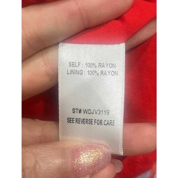 Lost + Wander Red Blue Floral Babydoll Smocked Dress Cottagecore Y2K Feminine M - Picture 9 of 9